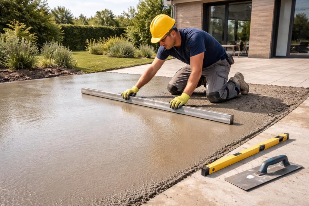 découvrez nos astuces pour niveler parfaitement une dalle en béton et réussir la pose de votre terrasse en toute simplicité.