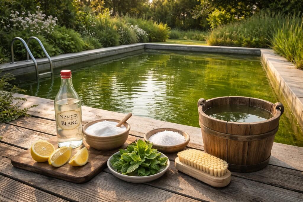 découvrez 7 solutions de grand-mère efficaces pour débarrasser votre piscine de l'eau verte et retrouver une eau claire et saine facilement.