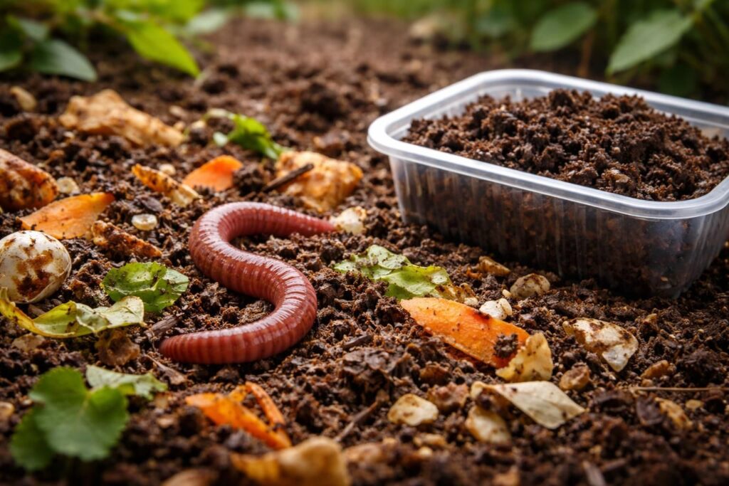 achetez vos vers lombrics pour composteur en barquette de 250g, parfaits pour un compostage efficace et écologique à la maison.